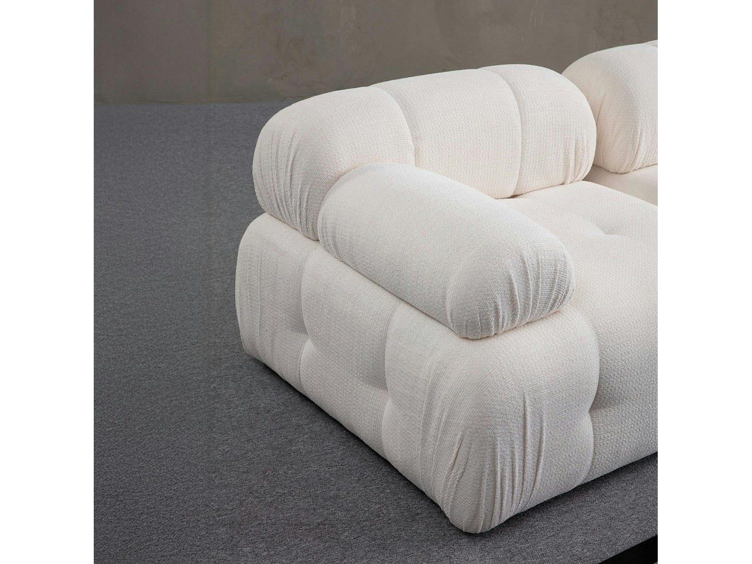 Canapé modulable 2 places blanc tissu