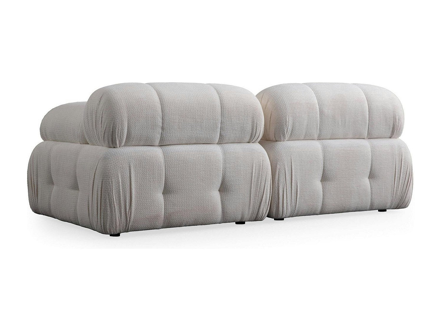 Canapé modulable 2 places blanc tissu
