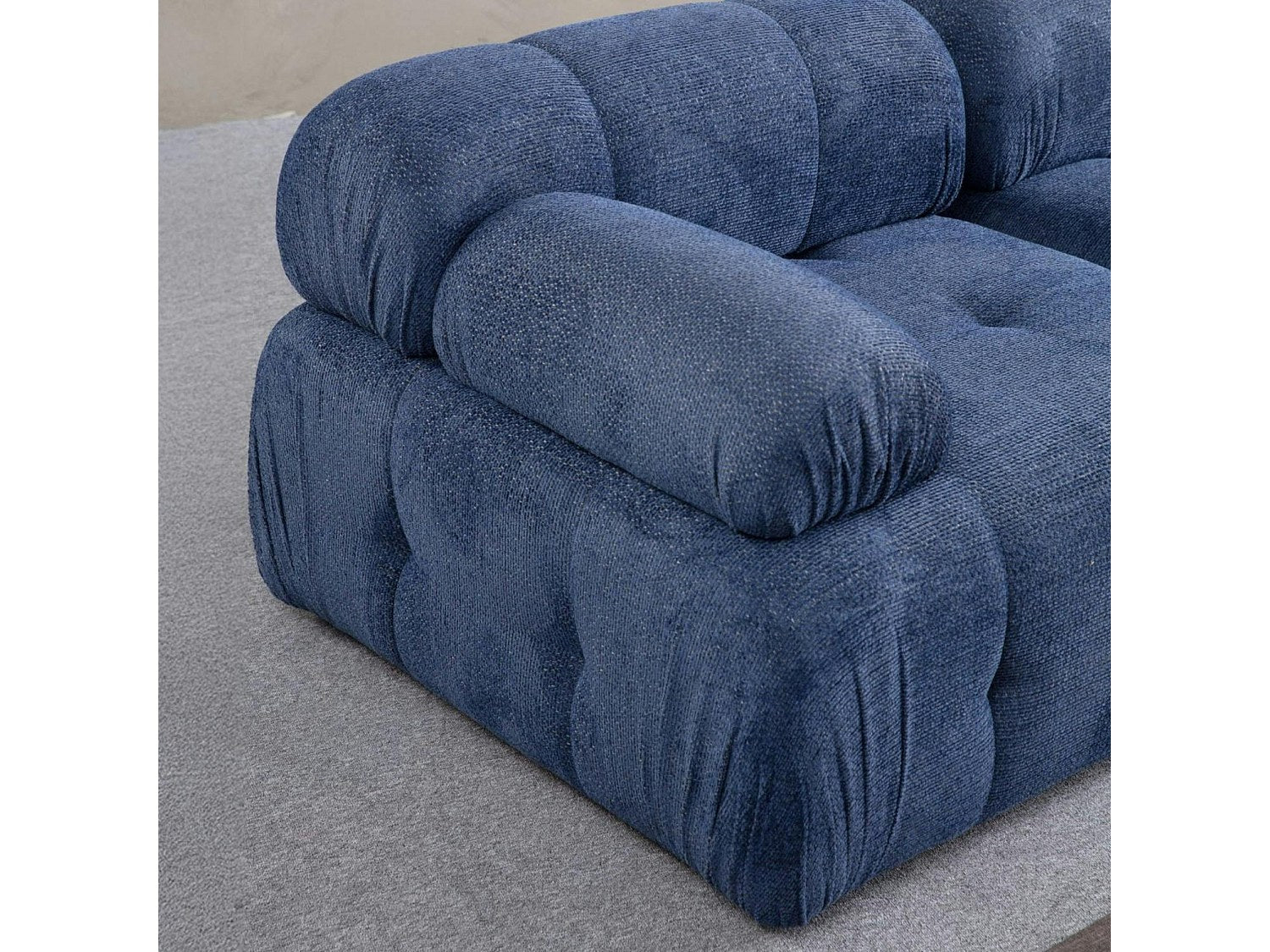 Canapé modulable 2 places bleu tissu