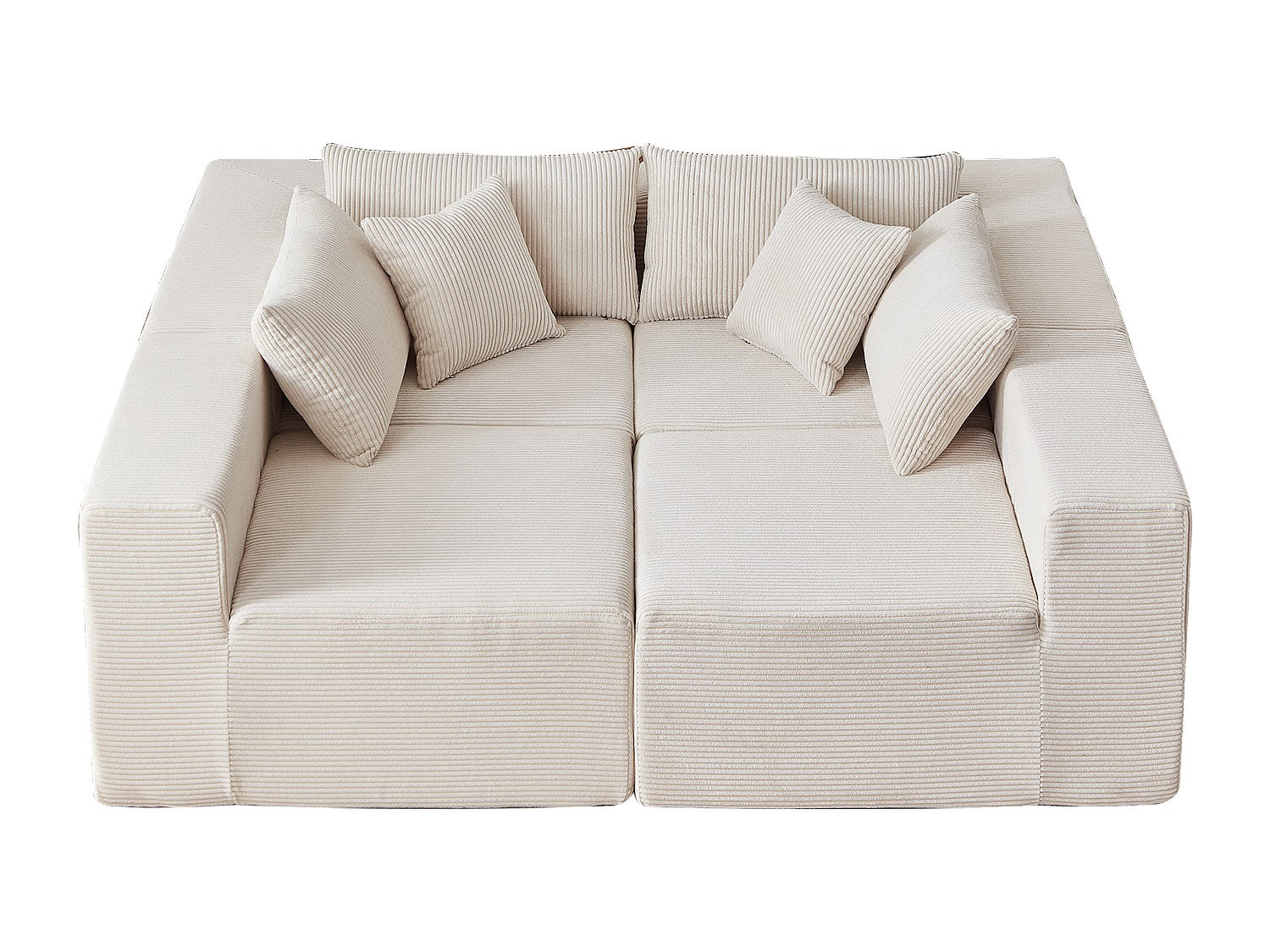 Angle pour canapé modulable 4 places beige tissu