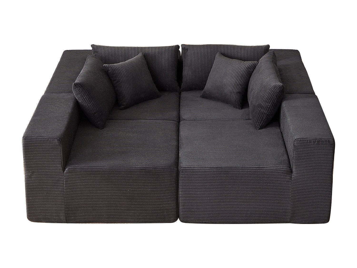 Angle pour canapé modulable 4 places noir tissu