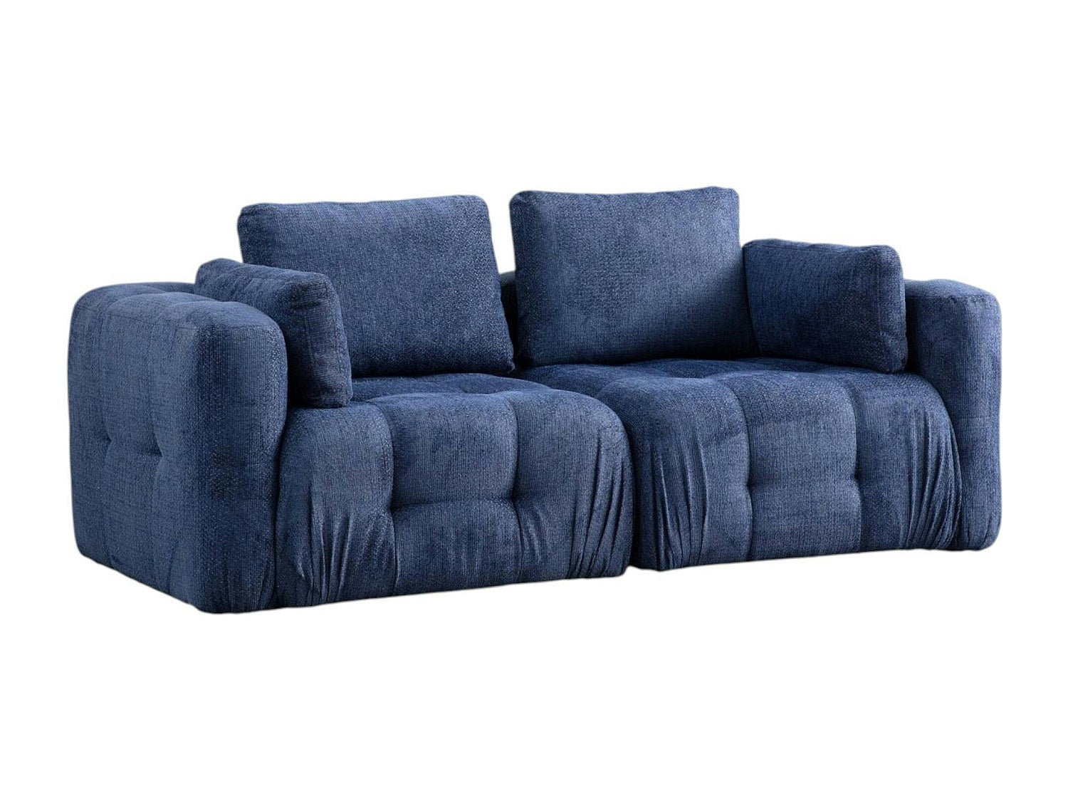 Canapé modulable 2 places bleu tissu