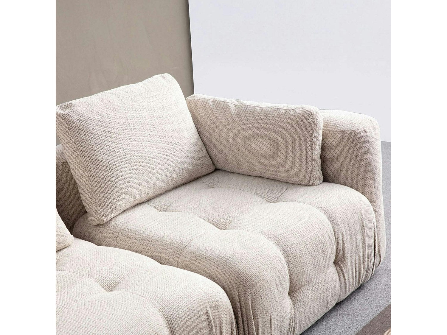 Canapé modulable 2 places beige tissu