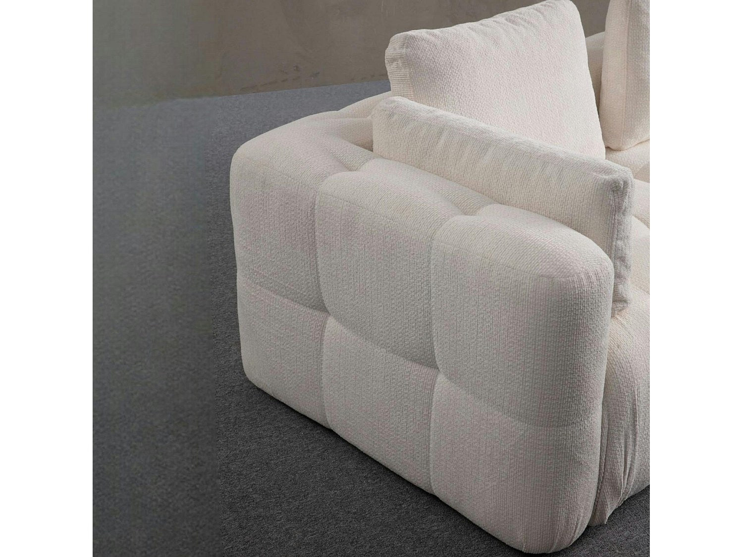 Canapé modulable 2 places blanc tissu