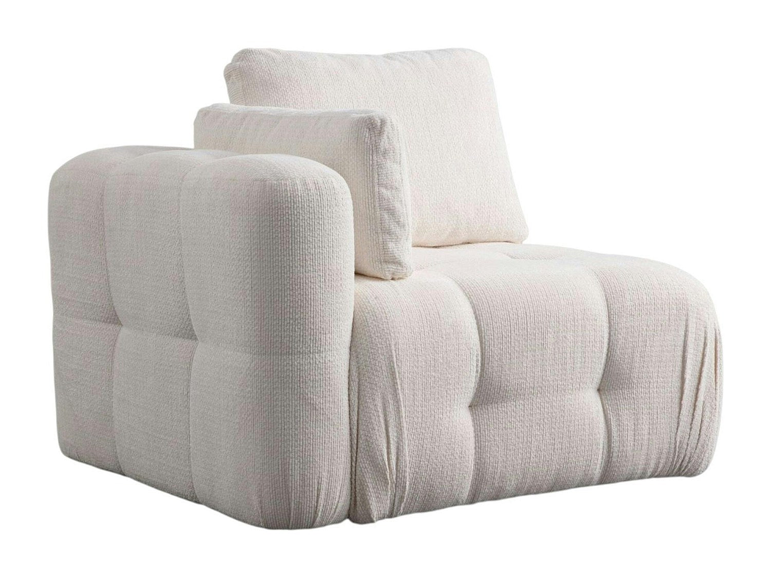 Canapé modulable 2 places blanc tissu