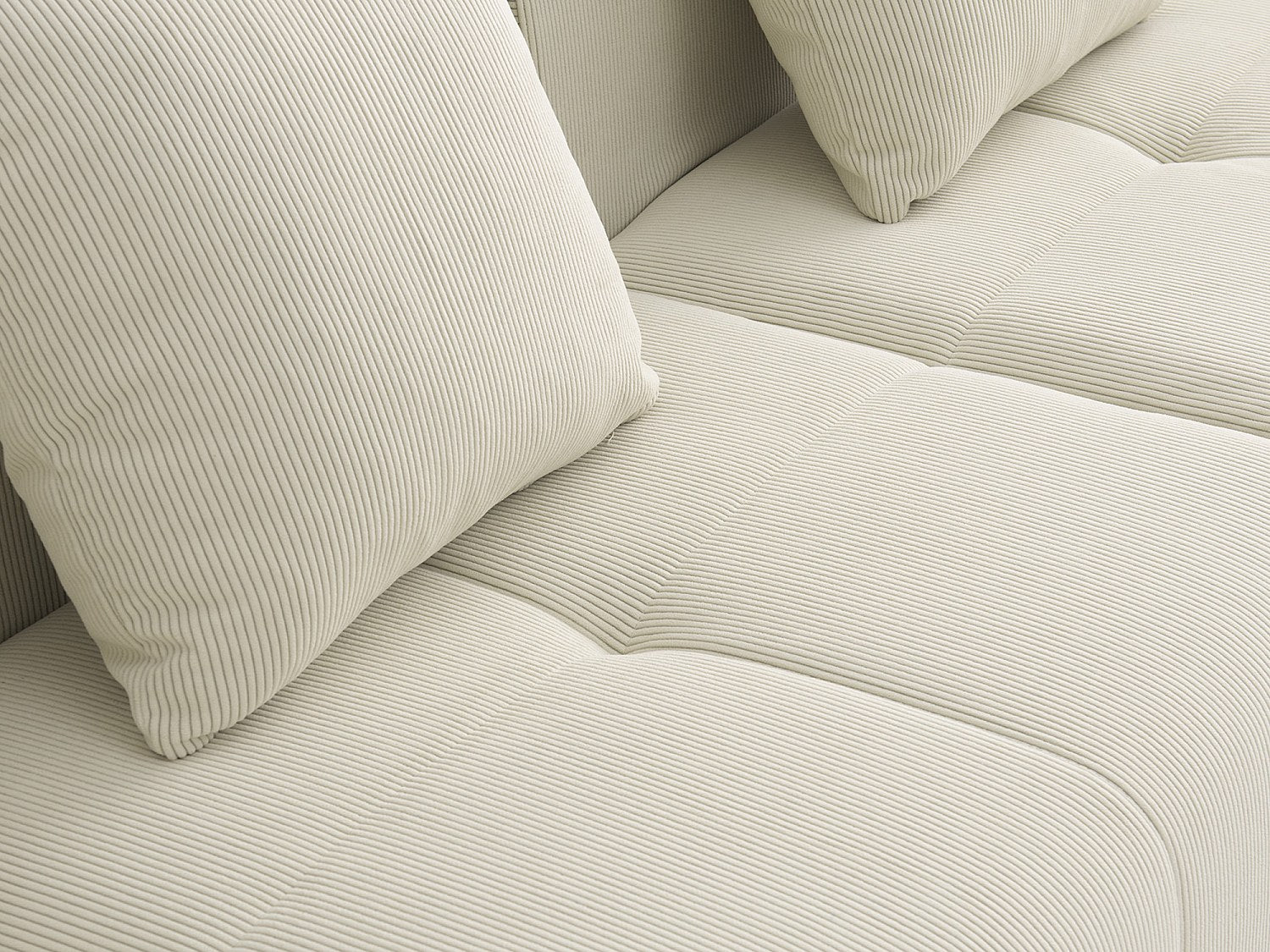 Méridienne pour canapé modulable 5 places beige tissu