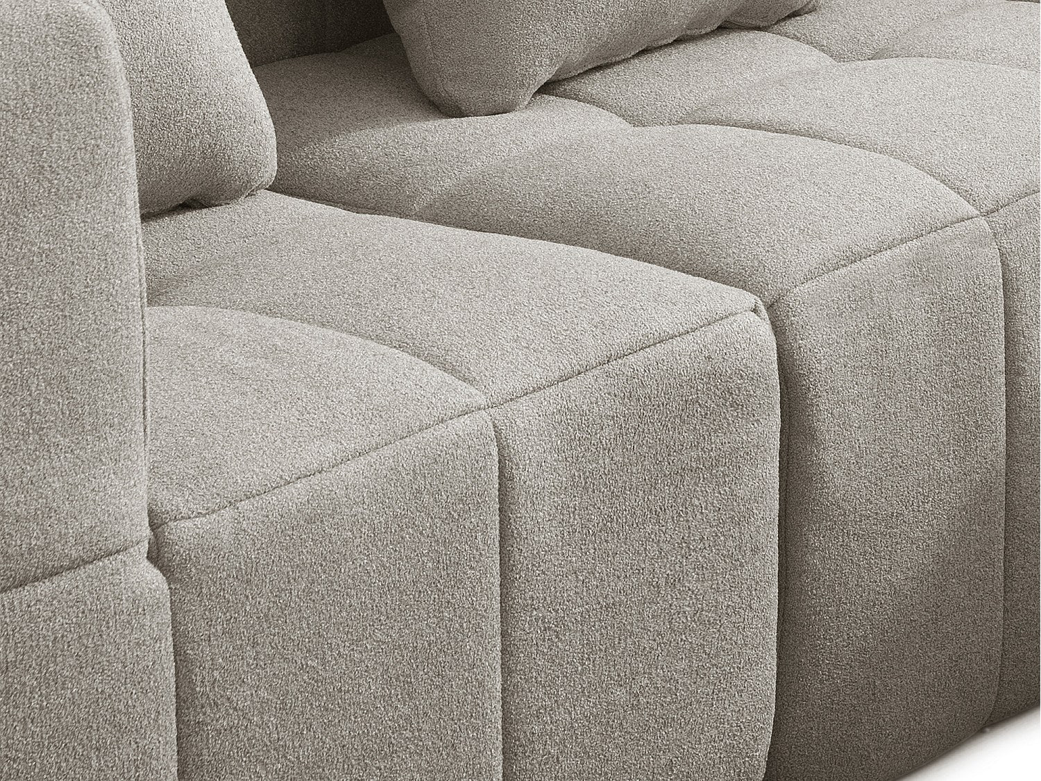 Méridienne pour canapé modulable 5 places beige tissu