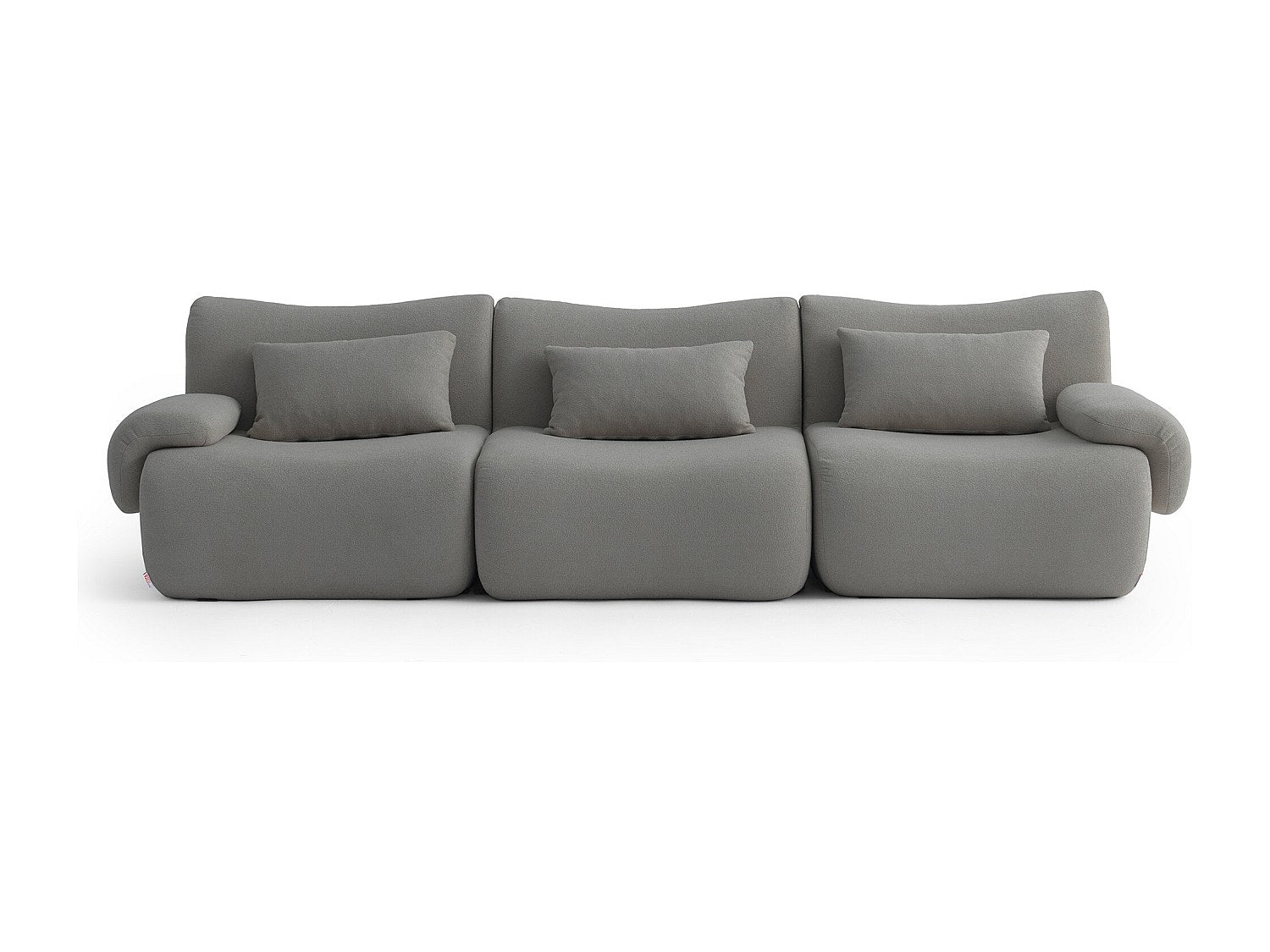 Canapé modulable 3 places gris tissu