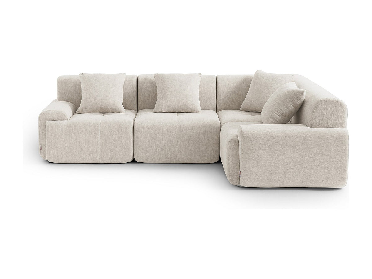 Canapé modulable 4 places beige tissu