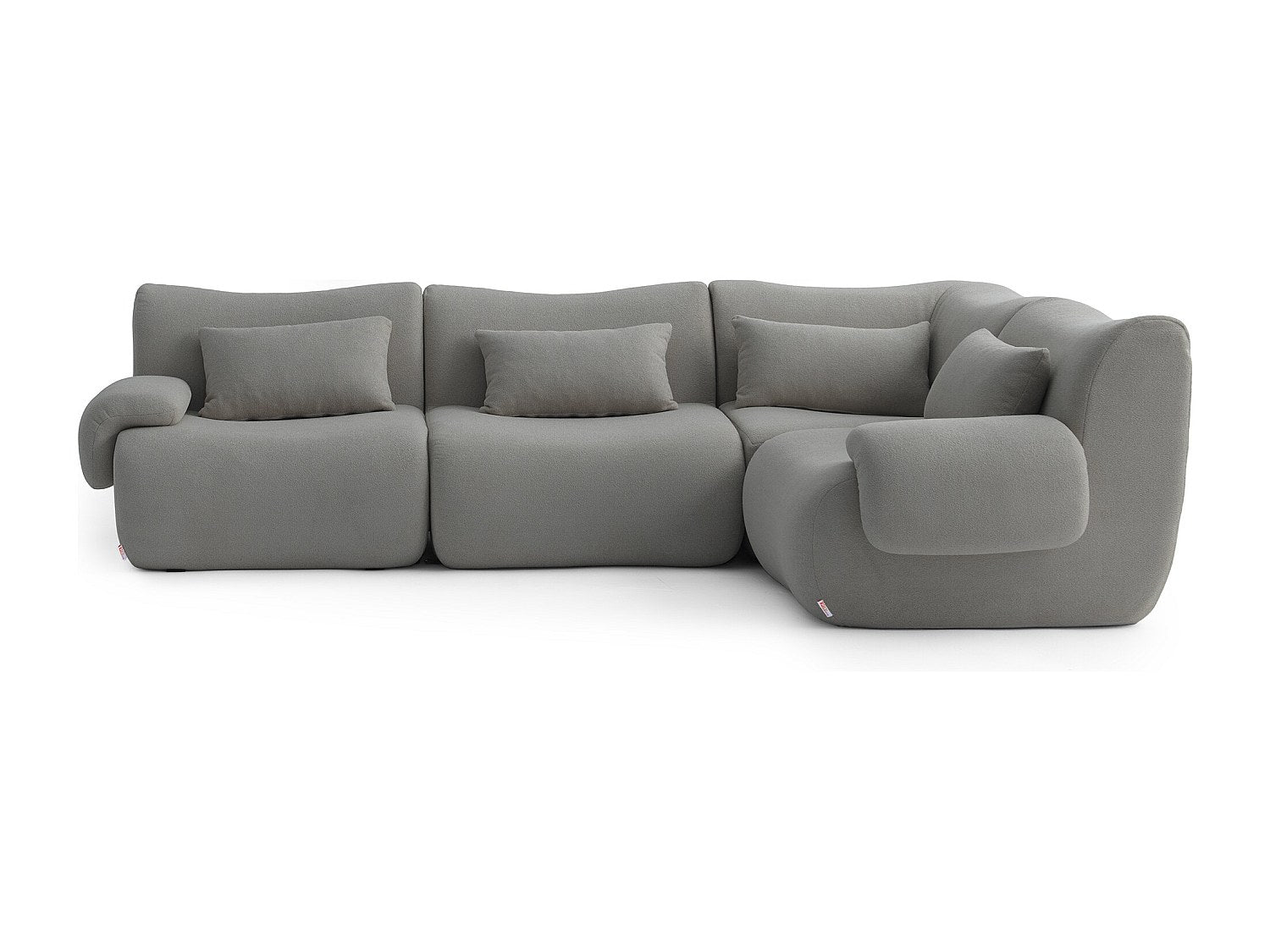 Canapé modulable 4 places gris tissu