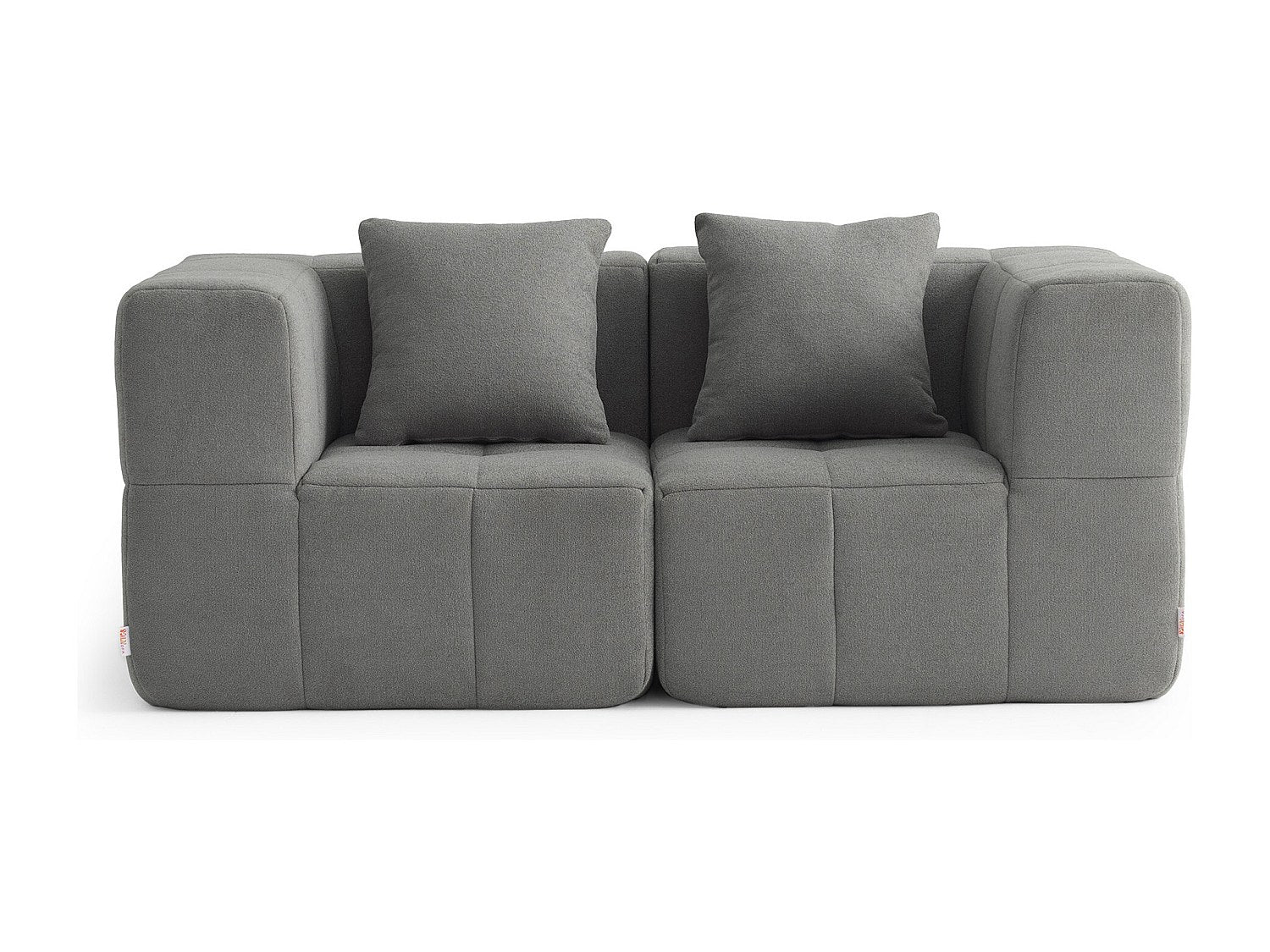 Canapé modulable 2 places gris tissu