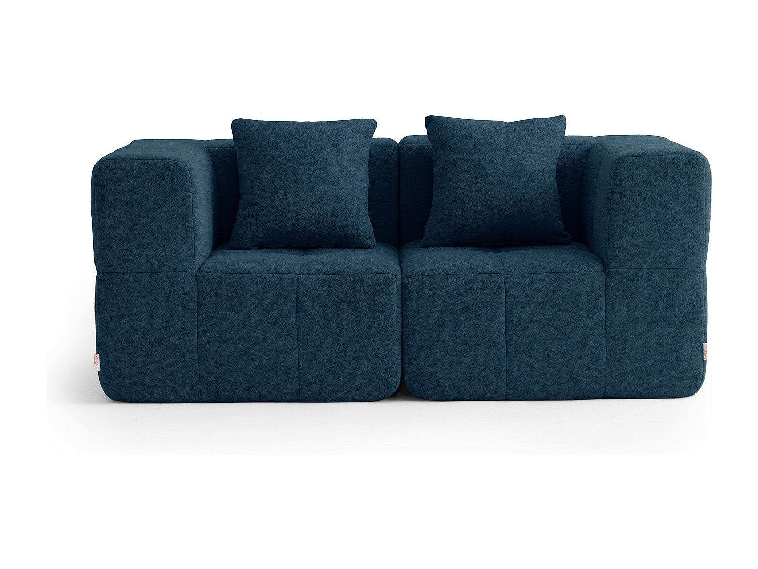 Canapé modulable 2 places bleu tissu
