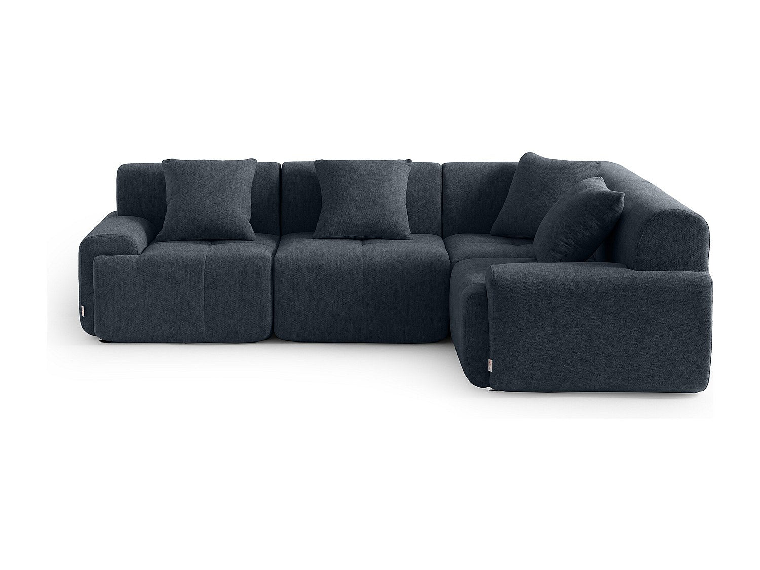 Canapé modulable 4 places bleu tissu