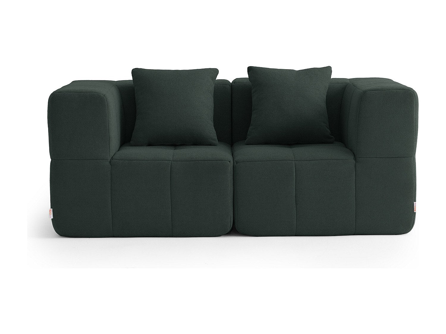 Canapé modulable 2 places vert tissu