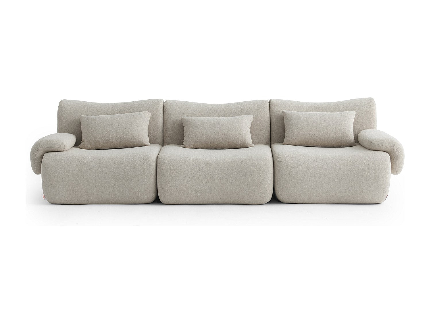 Canapé modulable 3 places beige tissu