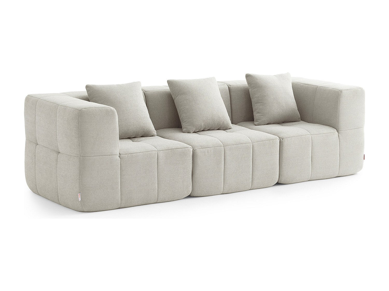 Canapé modulable 3 places beige tissu