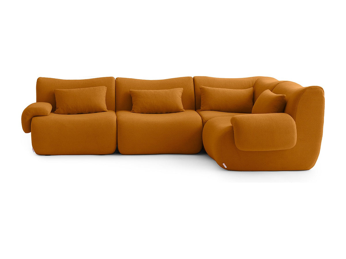 Canapé modulable 4 places marron tissu
