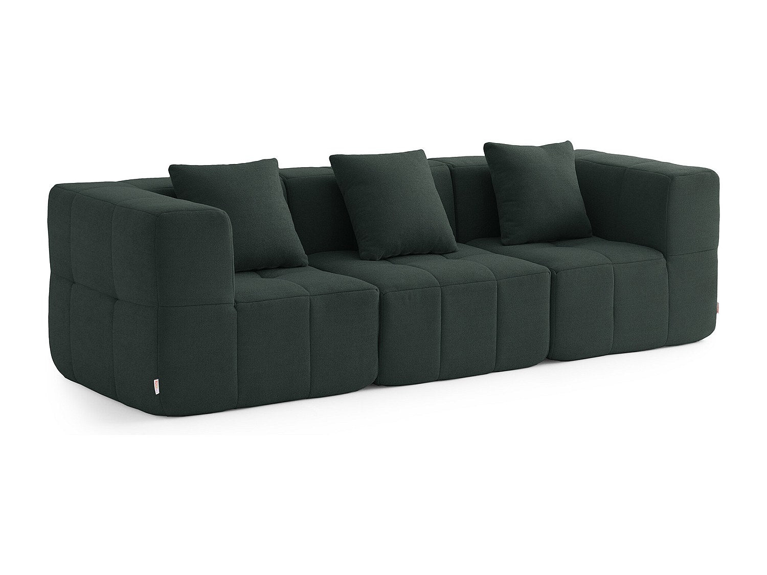 Canapé modulable 3 places vert tissu