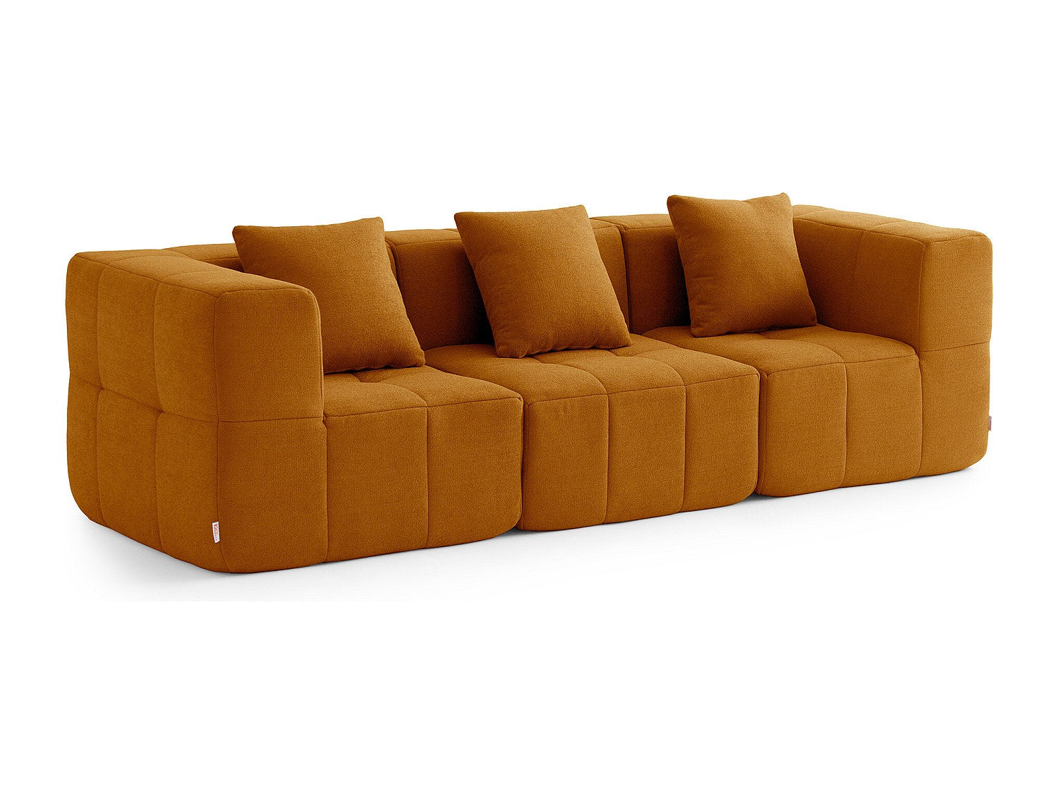 Canapé modulable 3 places marron tissu