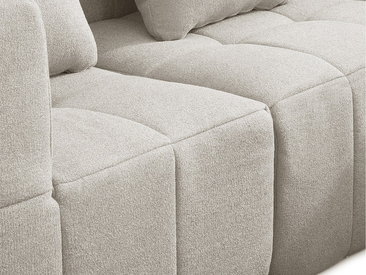 Méridienne pour canapé modulable 5 places beige tissu
