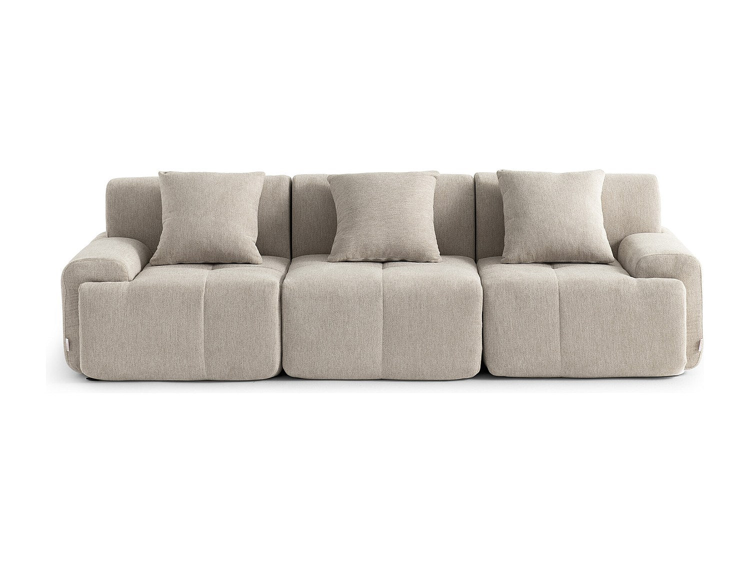 Canapé modulable 3 places beige tissu