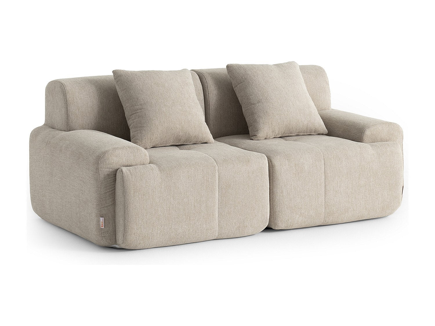 Canapé modulable 2 places beige tissu