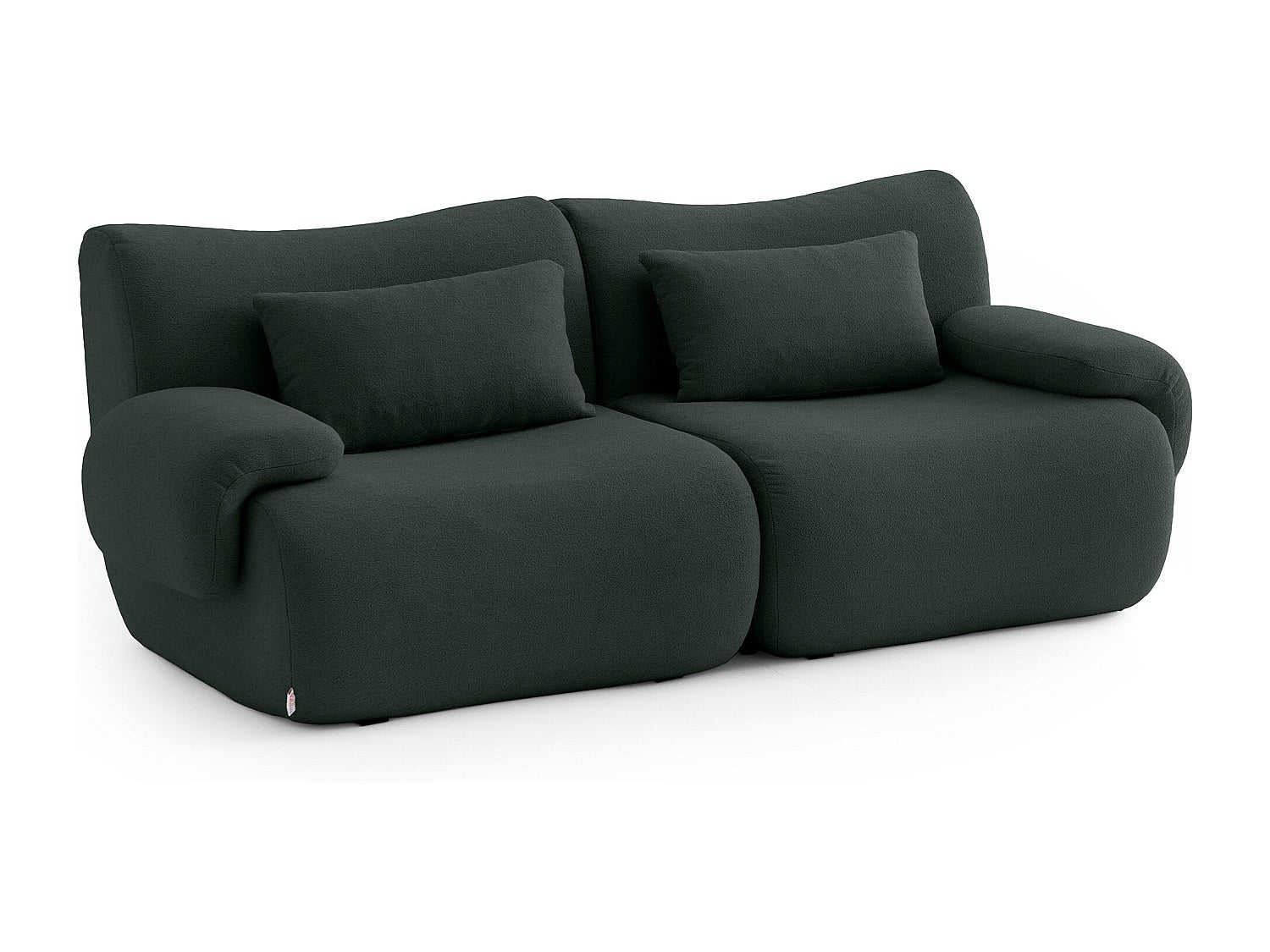 Canapé modulable 2 places vert tissu