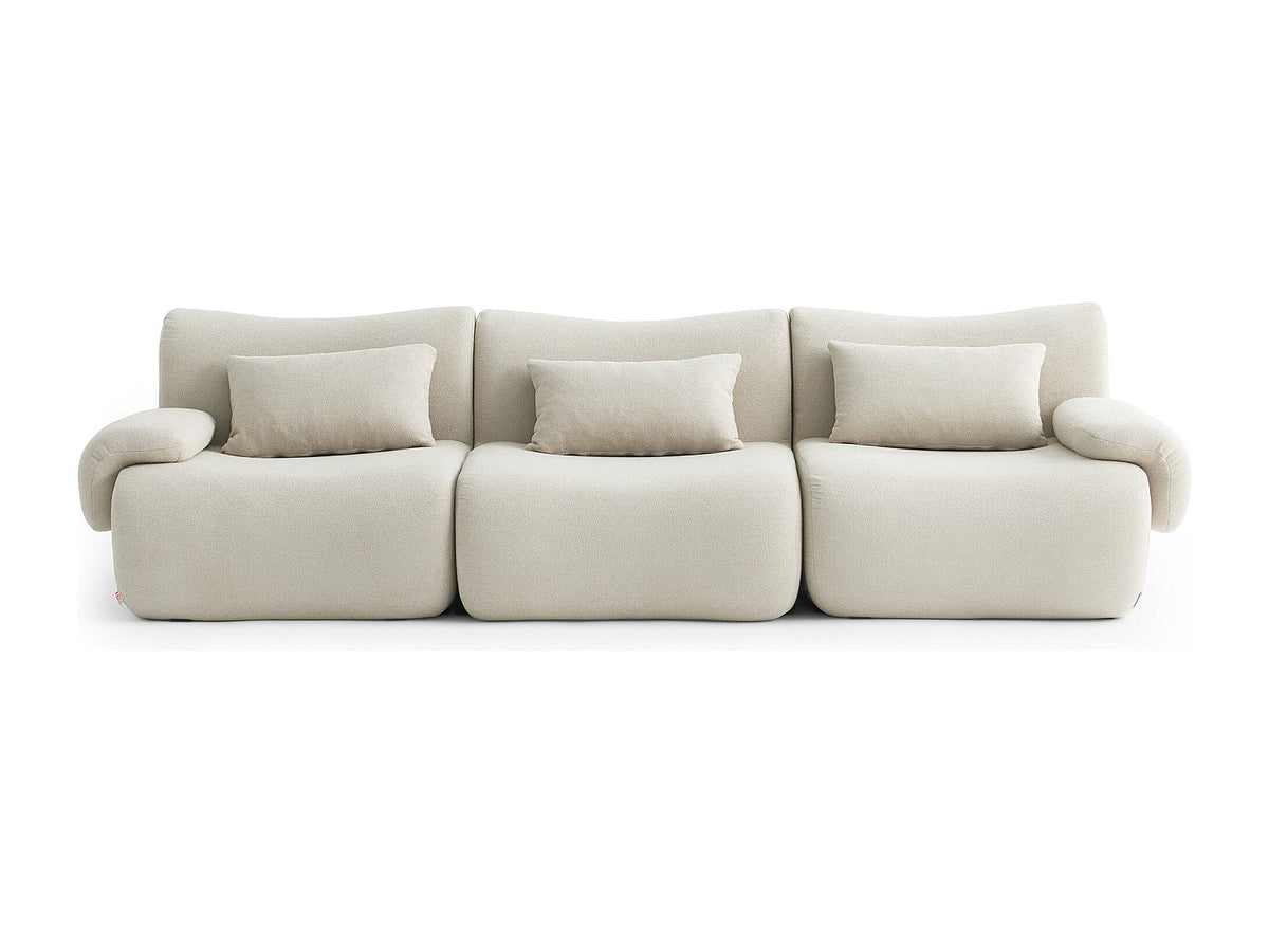 Canapé modulable 3 places beige tissu
