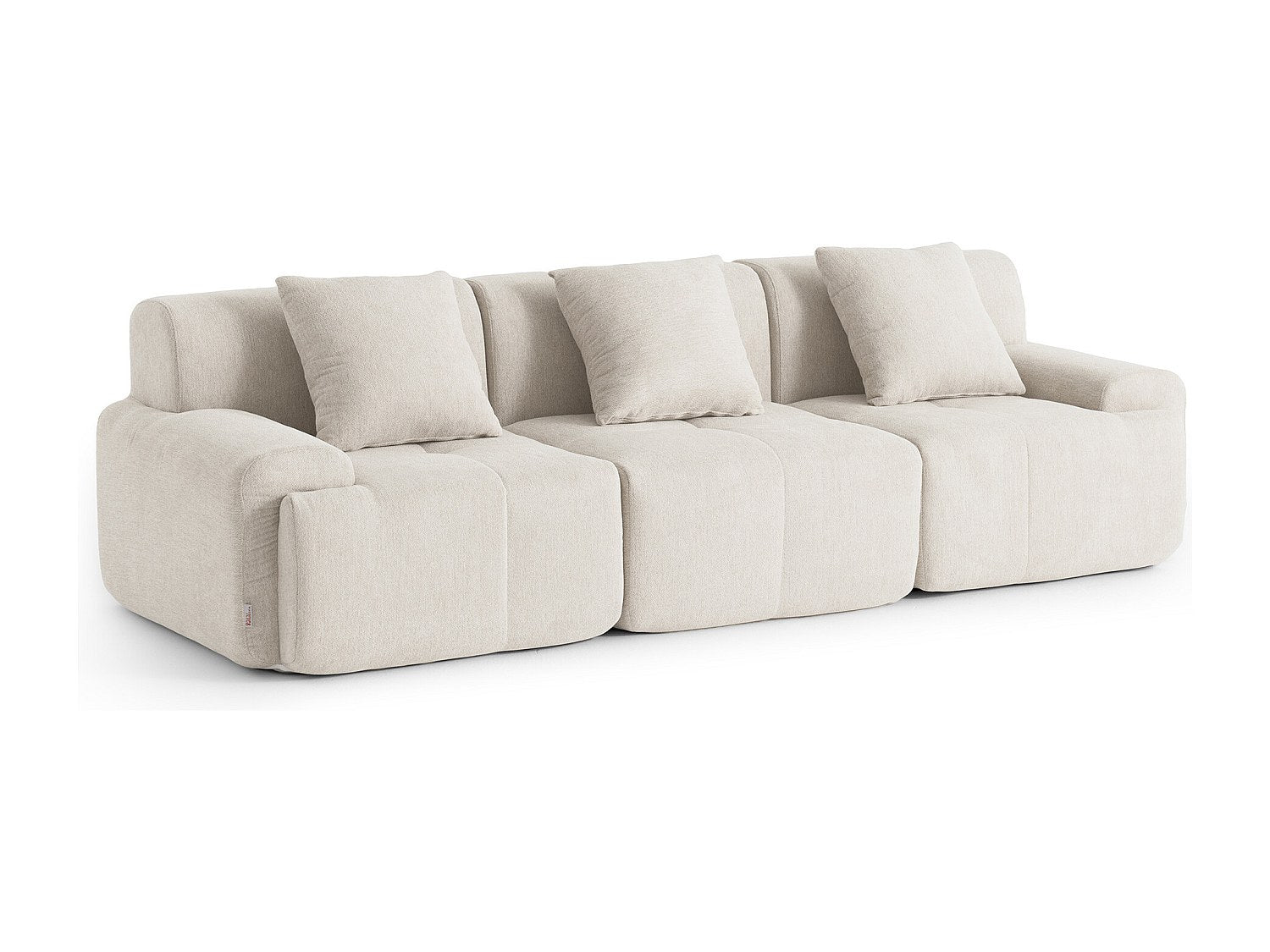 Canapé modulable 3 places beige tissu