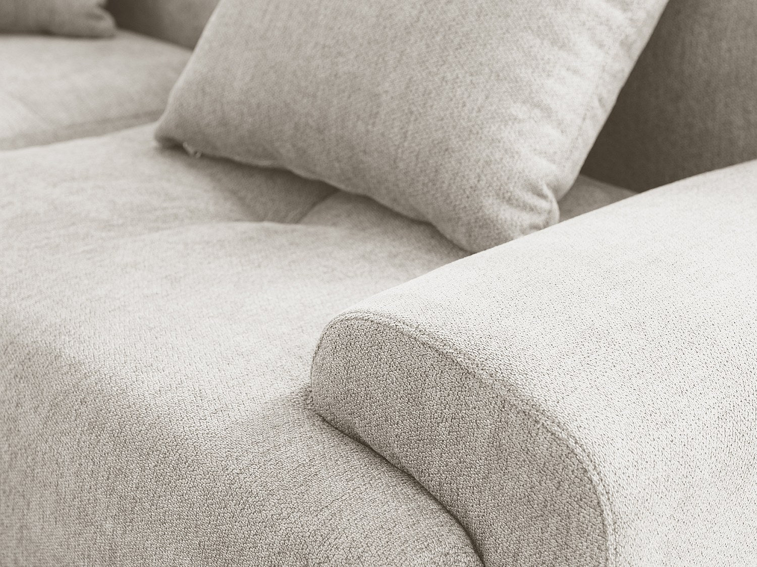 Canapé modulable 3 places beige tissu