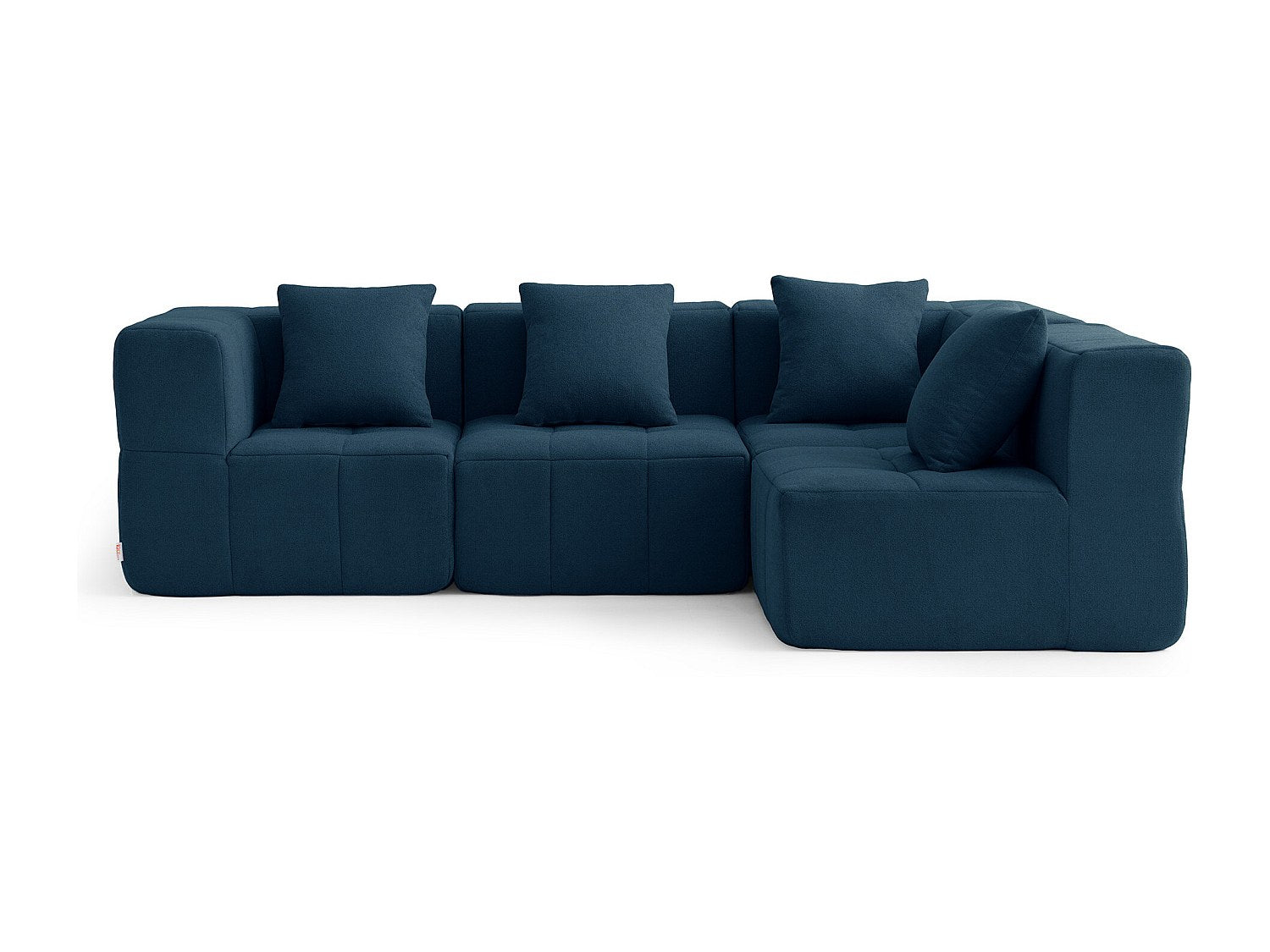 Canapé modulable 4 places bleu tissu