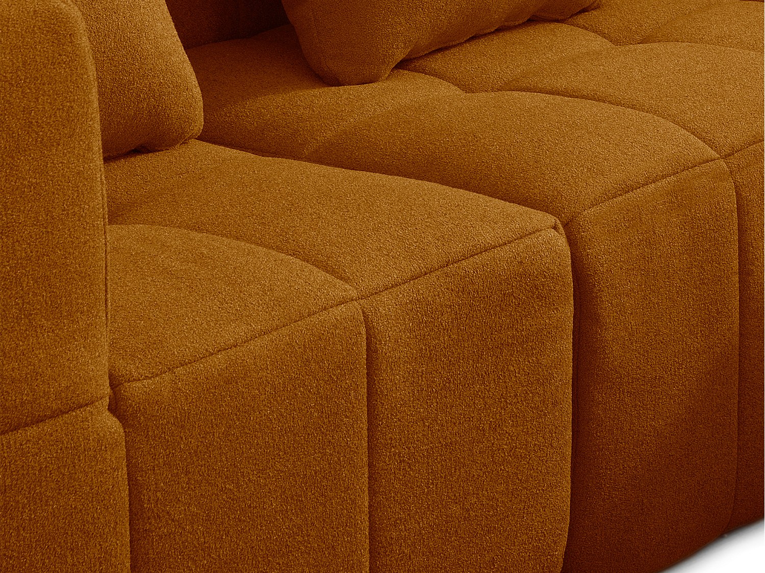 Méridienne pour canapé modulable 4 places marron tissu