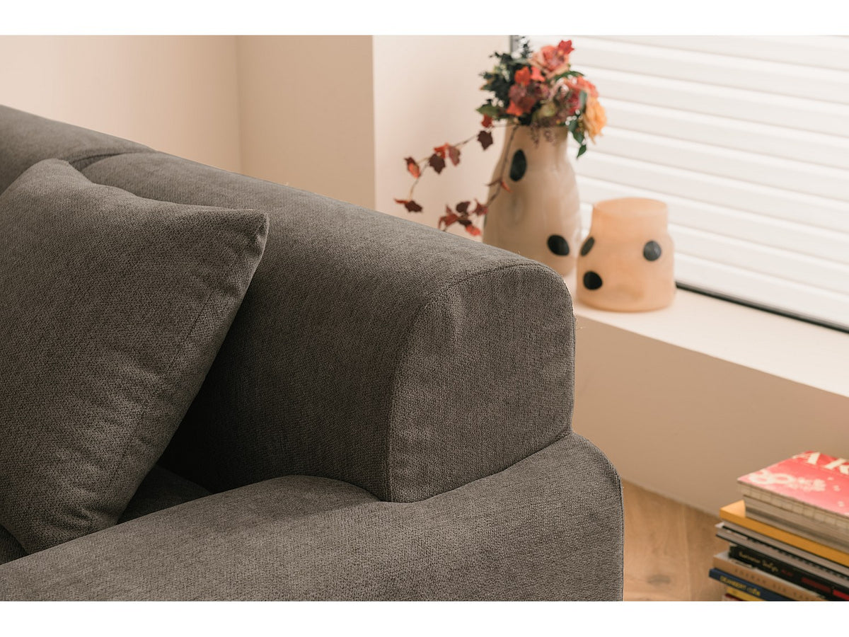 Canapé modulable 2 places marron tissu