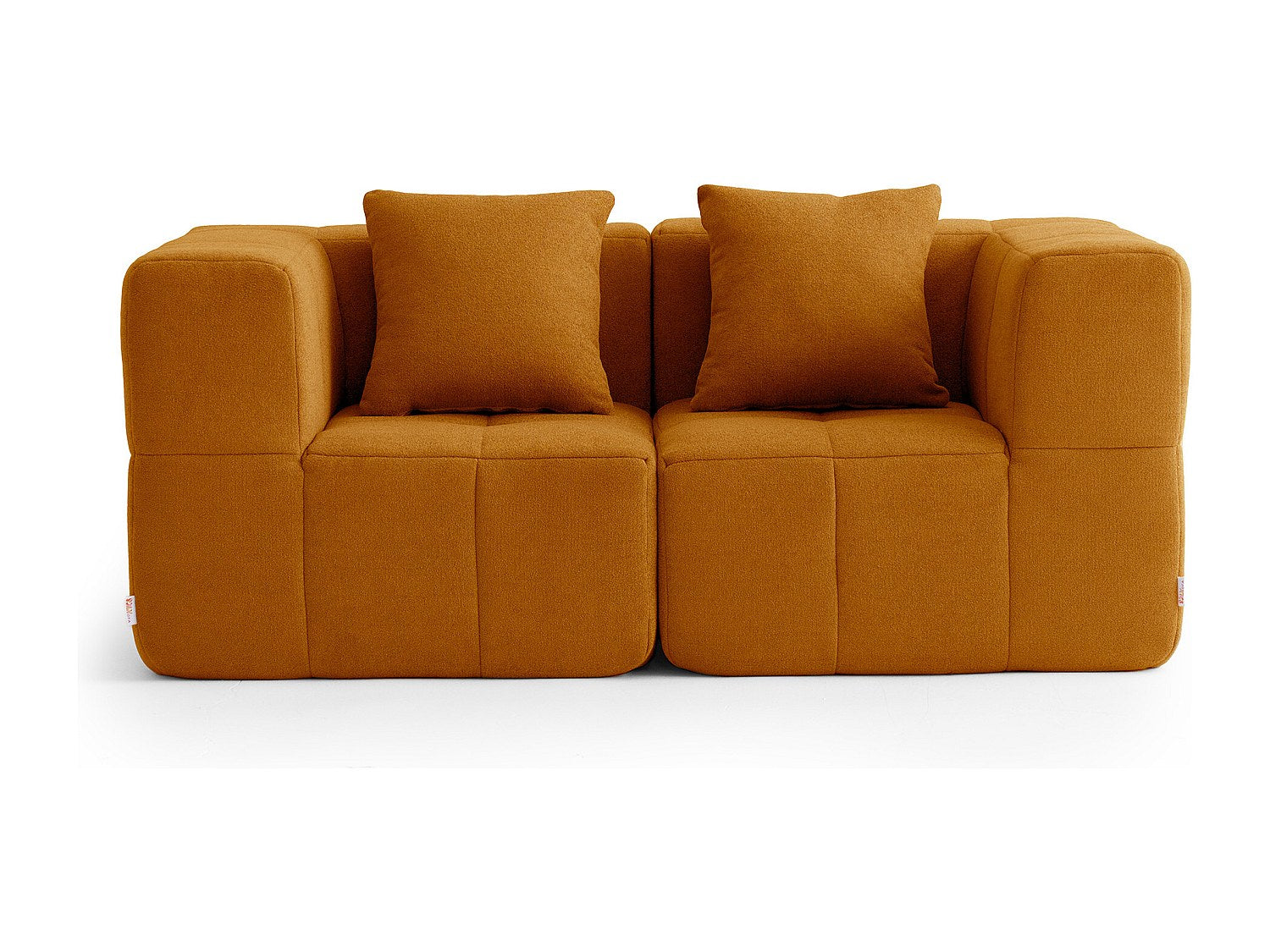 Canapé modulable 2 places marron tissu