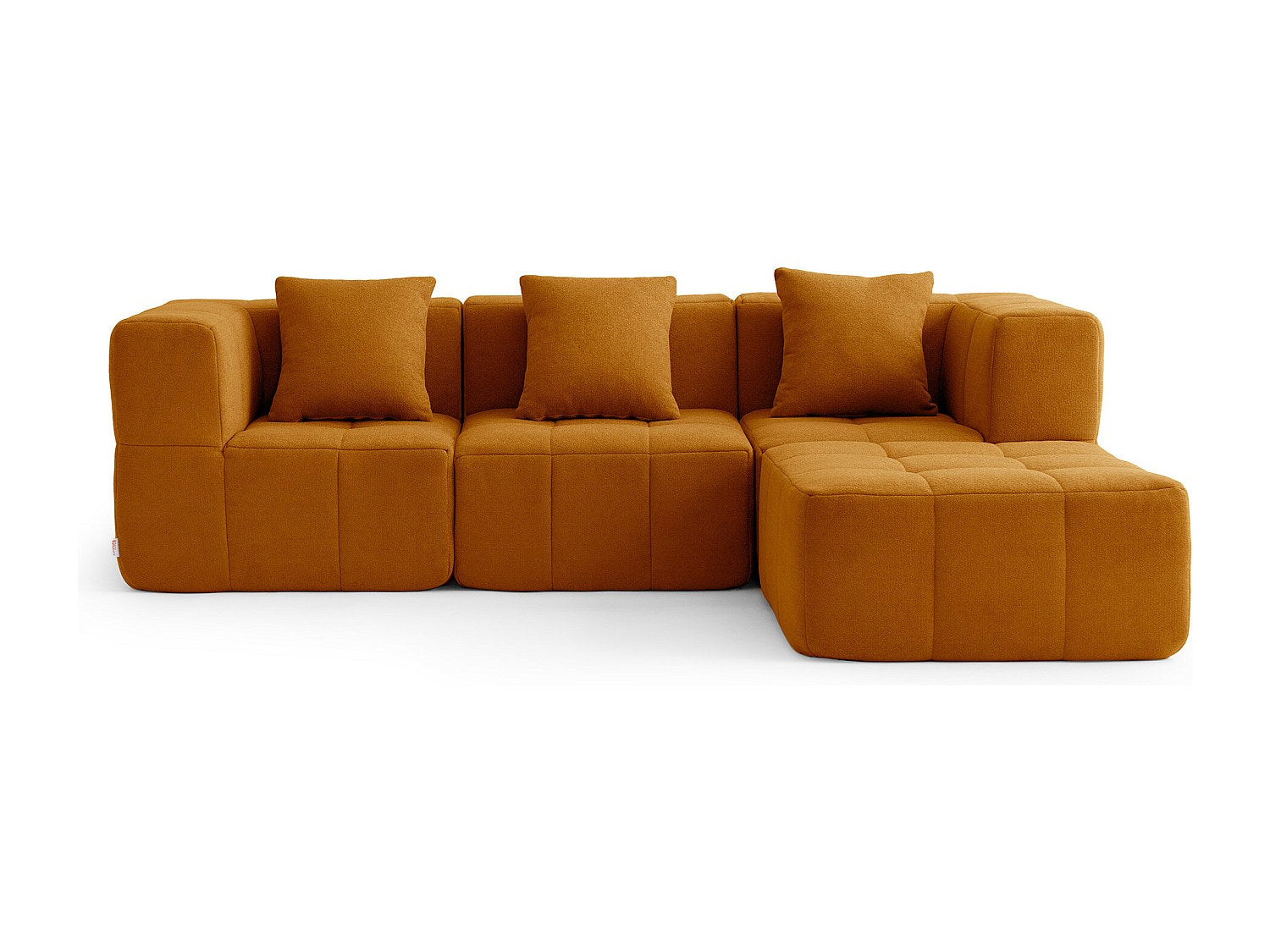 Méridienne pour canapé modulable 3 places marron tissu