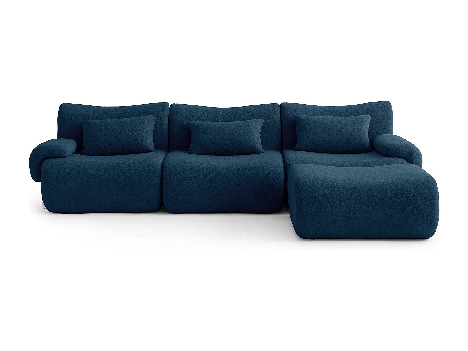 Méridienne pour canapé modulable 3 places bleu tissu