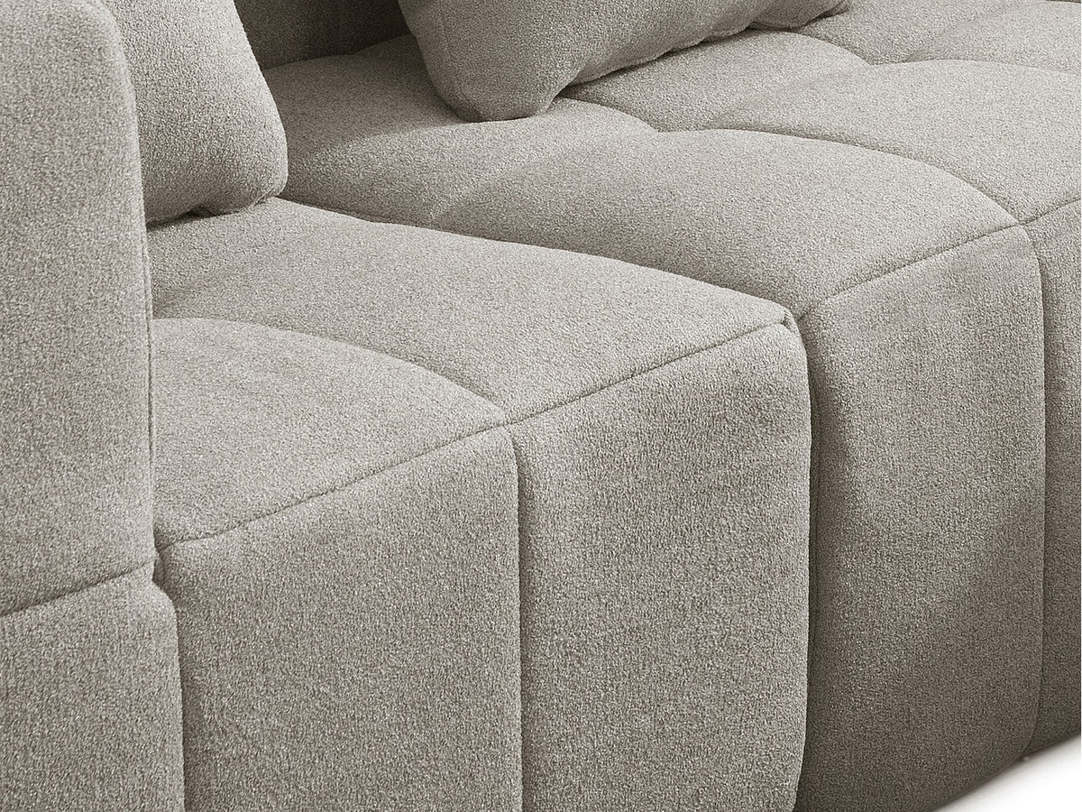Méridienne pour canapé modulable 3 places beige tissu