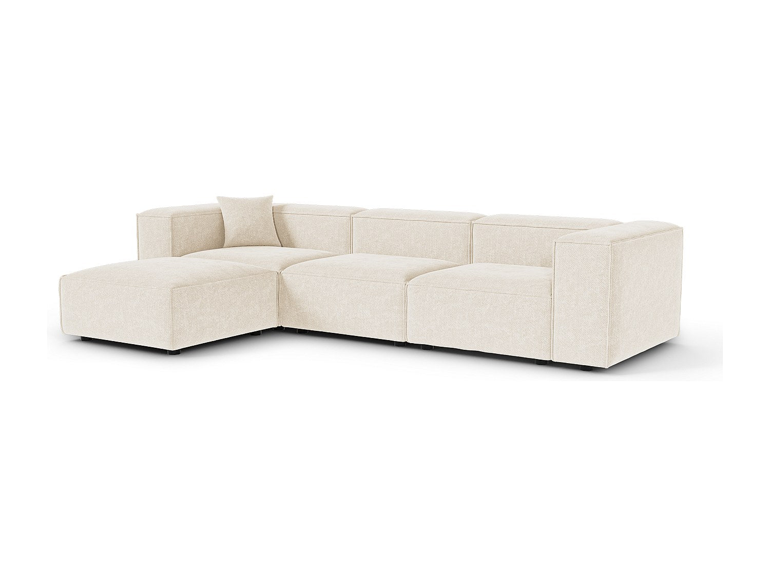 Angle pour canapé modulable 6 places beige velours