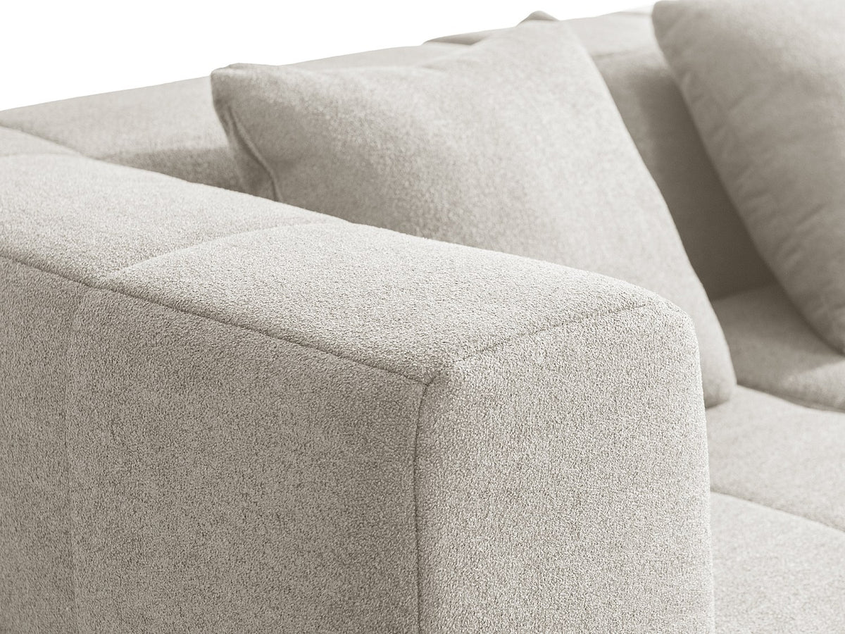 Méridienne pour canapé modulable 5 places beige tissu