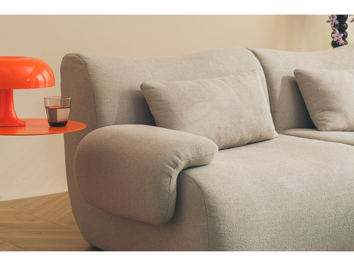 Méridienne pour canapé modulable 5 places beige tissu