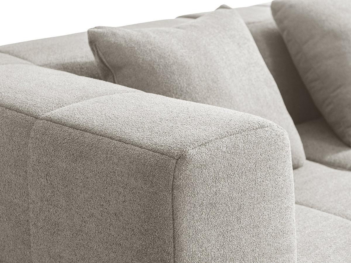 Méridienne pour canapé modulable 3 places beige tissu