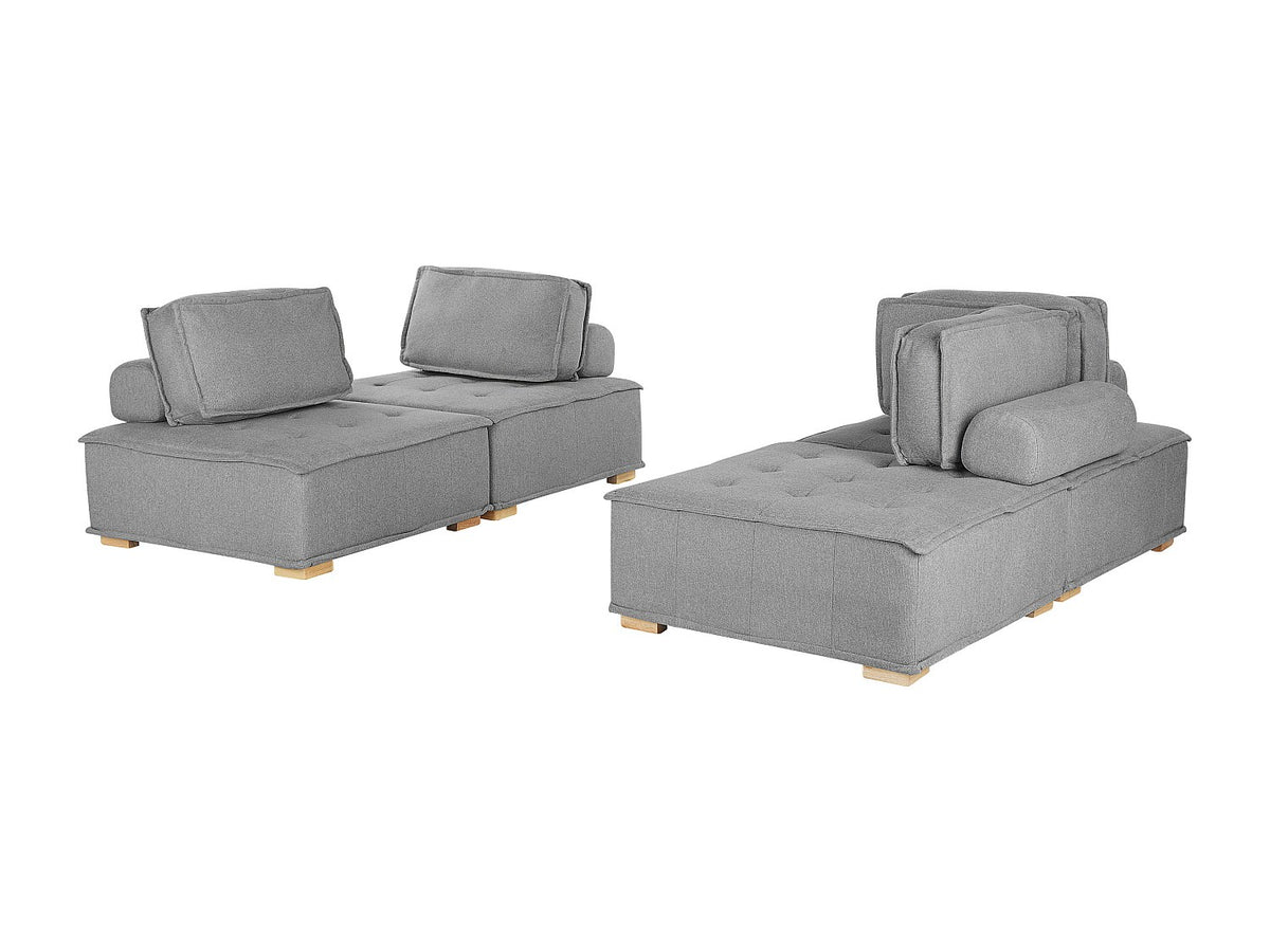 Canapé modulable 4 places gris tissu