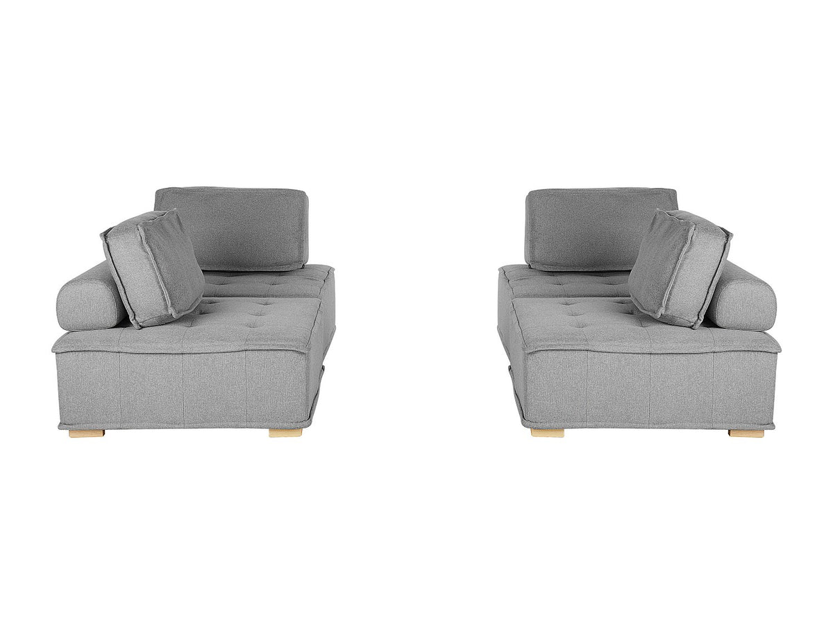 Canapé modulable 4 places gris tissu