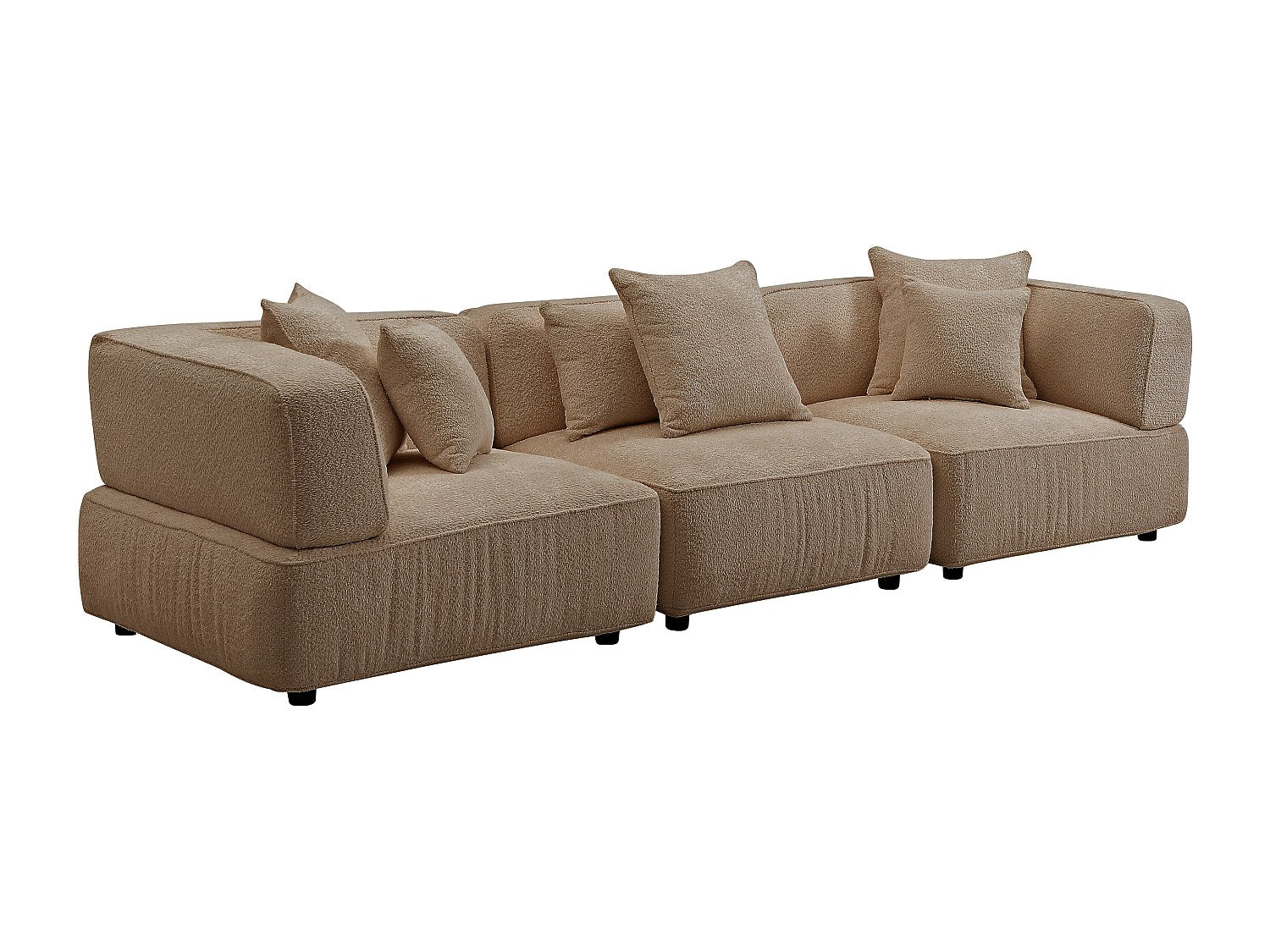Canapé modulable 4 places taupe tissu