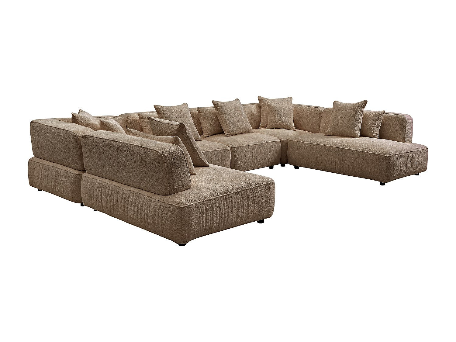 Canapé modulable panoramique taupe tissu