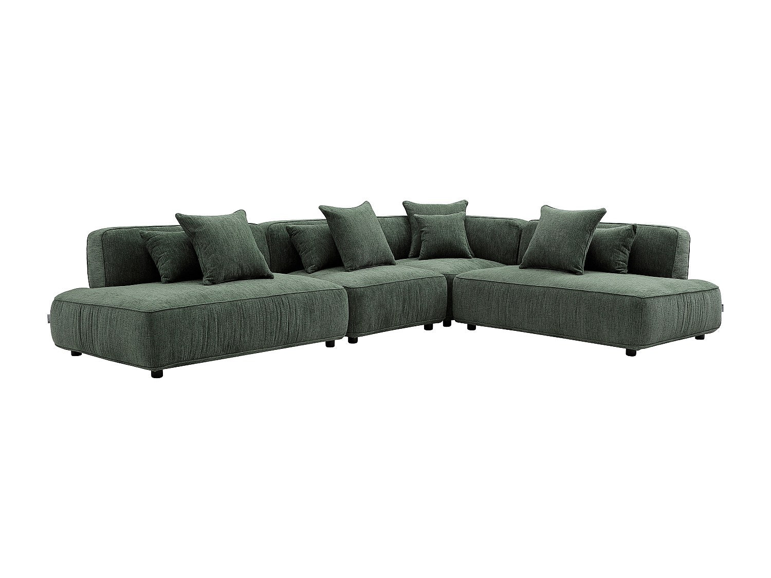 Angle pour canapé modulable vert tissu