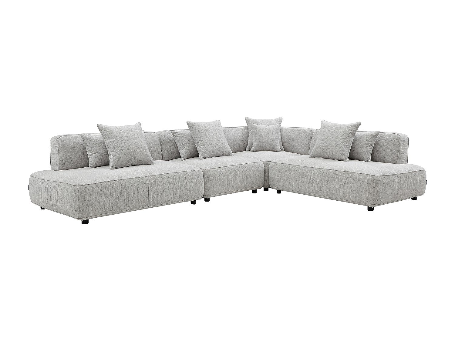 Angle pour canapé modulable gris tissu