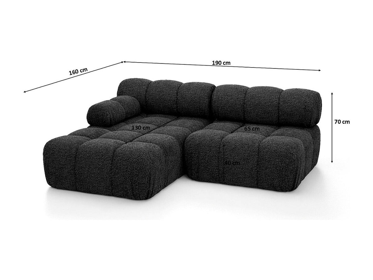 Canapé modulable gris tissu