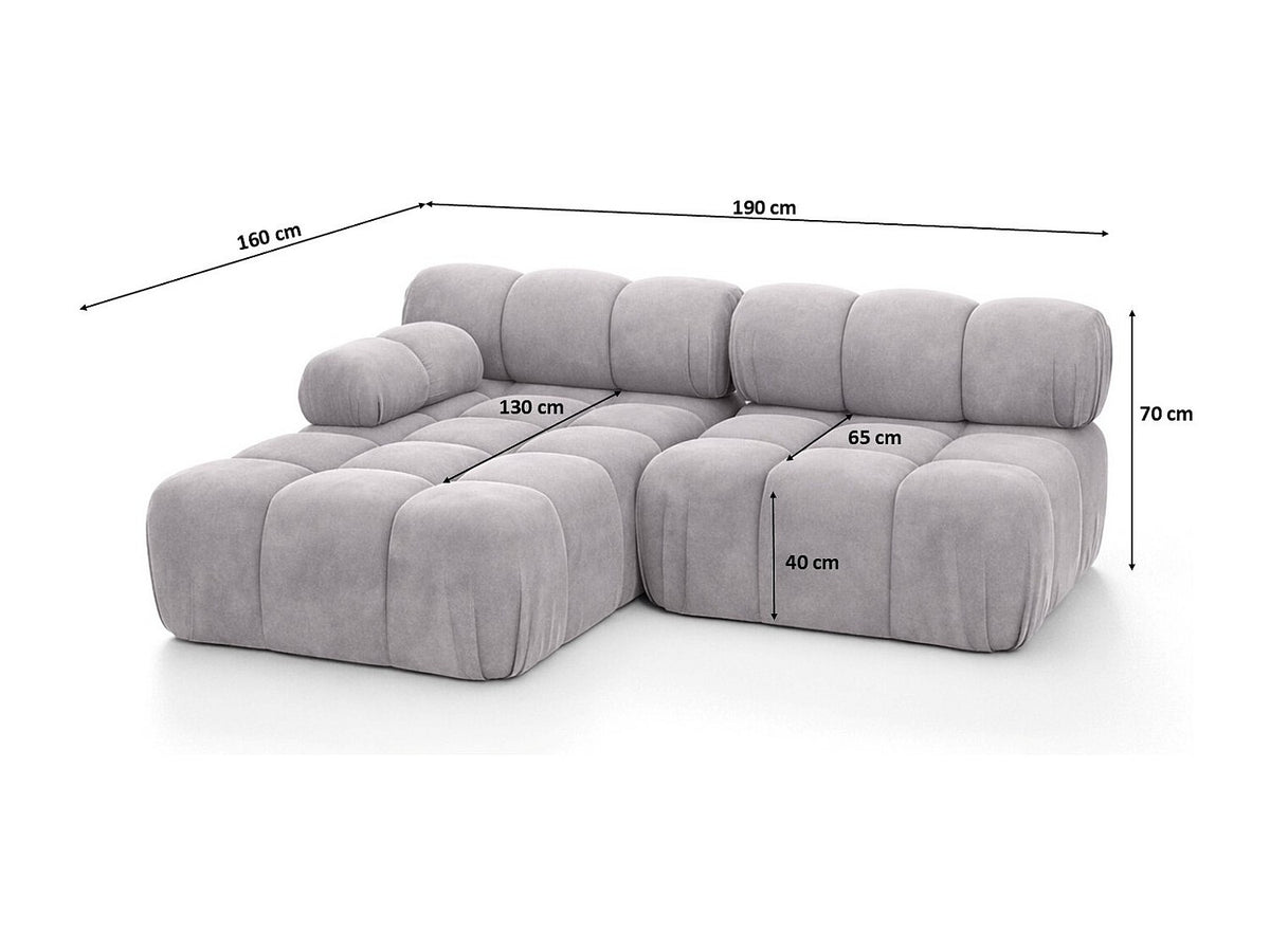 Canapé modulable gris tissu