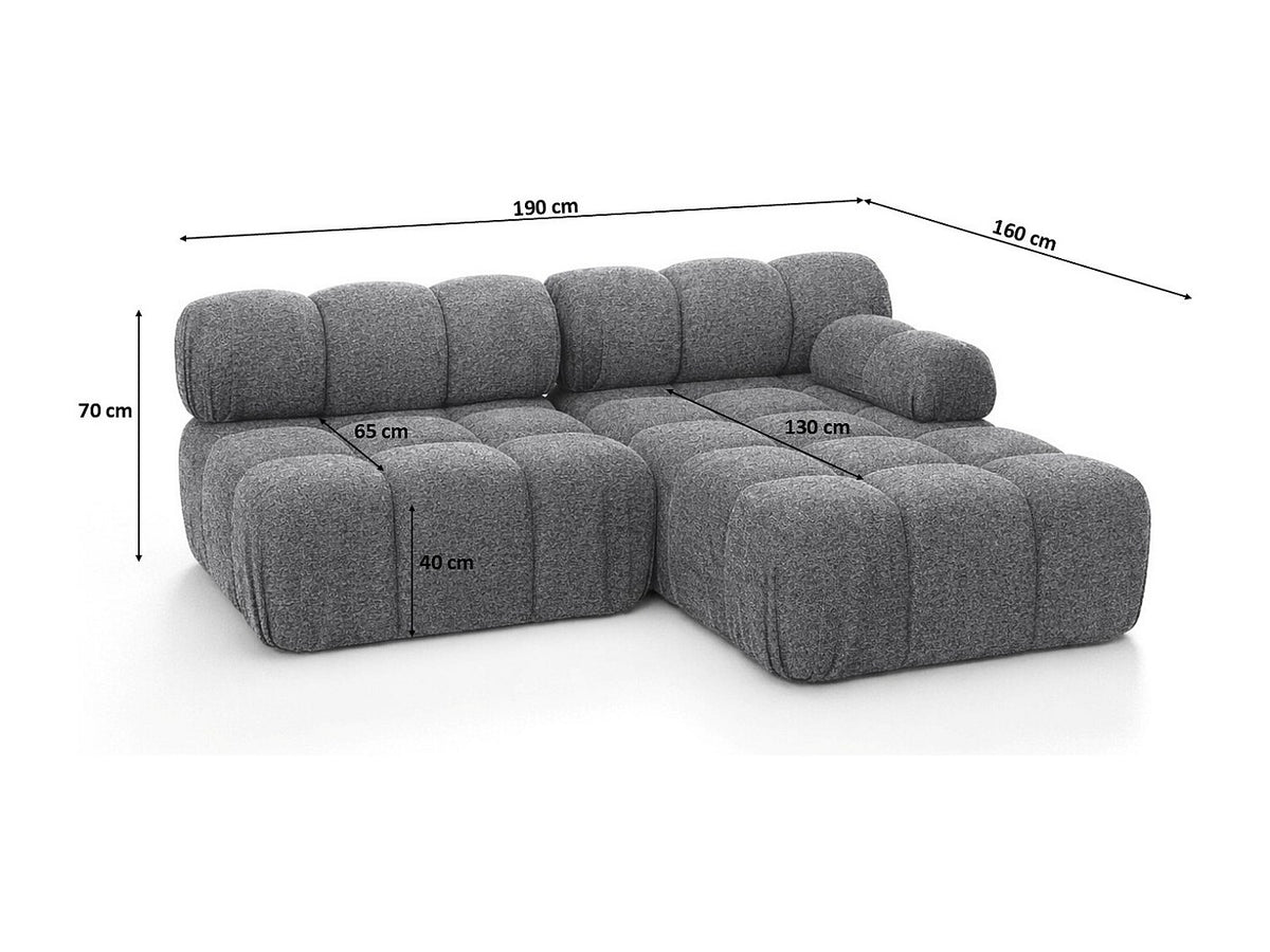Canapé modulable gris tissu